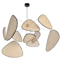 MARKET SET hængelampe Screen XL, 60 cm, natur, rattan