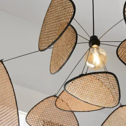 MARKET SET hængelampe Screen XL, 60 cm, natur, rattan