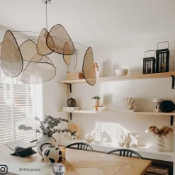 MARKET SET hængelampe Screen XL, 60 cm, natur, rattan