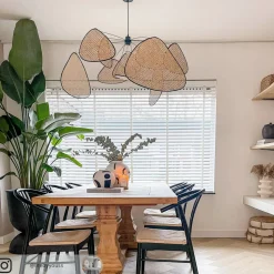 MARKET SET hængelampe Screen XL, 60 cm, natur, rattan