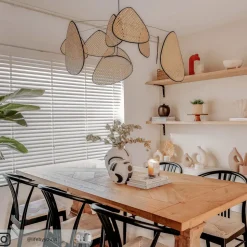 MARKET SET hængelampe Screen XL, 60 cm, natur, rattan