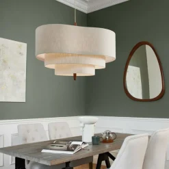 MARKET SET Pebble tekstil-hængelampe creme Ø 78 cm