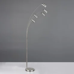 Marley gulvlampe, nikkel, højde 200 cm, 5 lyskilder, metal