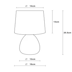 Marmo bordlampe med keramisk fod, hvid