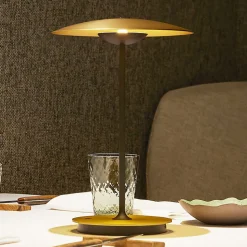 MARSET LED-bordlampe Ginger, aluminium, messing, dæmpbar.