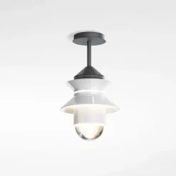MARSET Santorini udendørs loftslampe, IP65, hvid