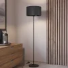 Maserlo gulvlampe, sort, højde 151 cm, stof/stål