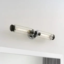 Masthead væglampe til badeværelset, krom, 2 lyskilder, højde 61 cm, IP44