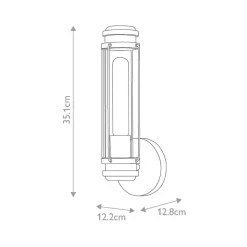 Masthead væglampe til badeværelset, krom, 1 lyskilde, højde 35 cm, IP44