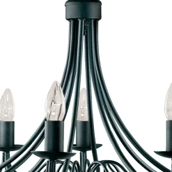 Maypole lysekrone, mat sort, 8 lyskilder