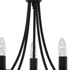 Maypole lysekrone, mat sort, 5 lyskilder