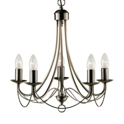 MAYPOLE stilfuld lysekrone med 5 lyskilder