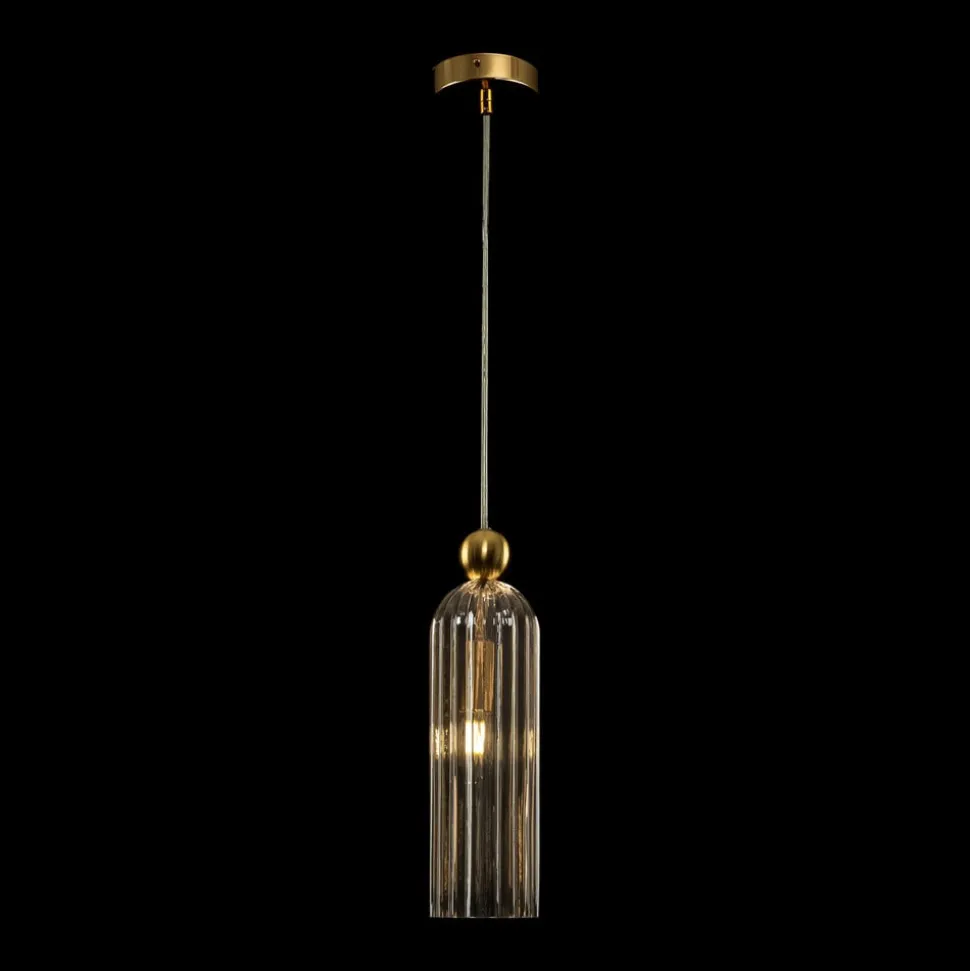 Maytoni Antic hængelampe, glasskærm i cognac