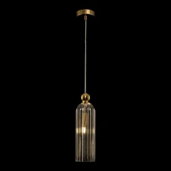 Maytoni Antic hængelampe, glasskærm i cognac