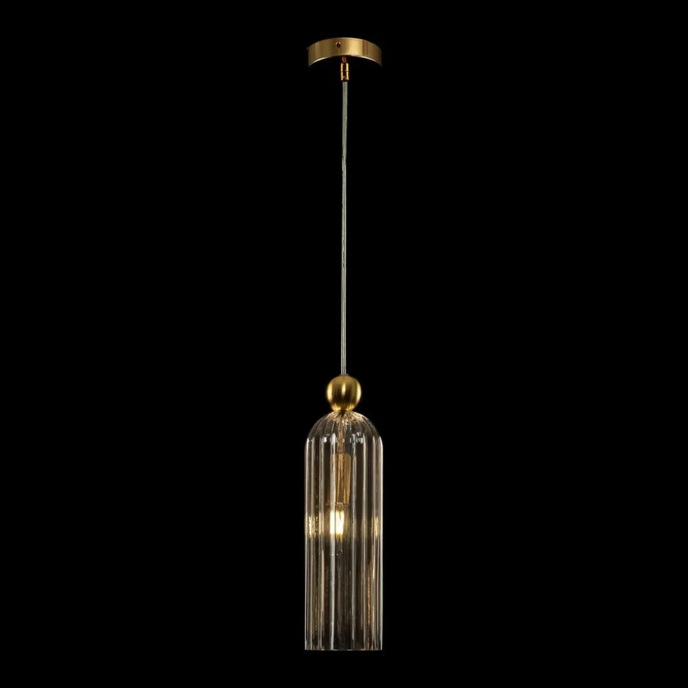 Maytoni Antic hængelampe, glasskærm i cognac