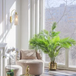 Maytoni Antic væglampe, glasskærm i cognac