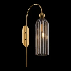 Maytoni Antic væglampe, glasskærm i cognac