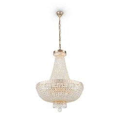 Maytoni Bella lysekrone, guldfarvet, krystal, Ø 50 cm