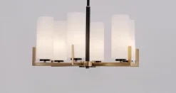 Maytoni Fortano lysekrone, 6 lyskilder, glasskærme