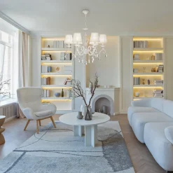 Maytoni Grace lysekrone, hvid, 6 lyskilder, organza, E14