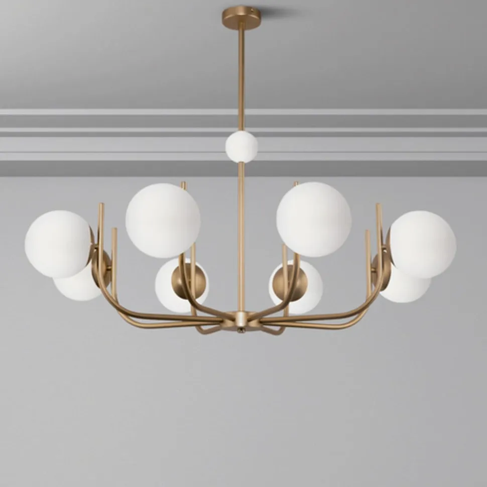 Maytoni hængelampe Rendez-vous, 8 lyskilder, messingfarvet