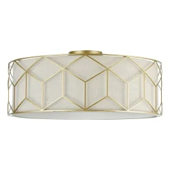 Maytoni loftlampe Messina, Ø 57 cm, beige, linned