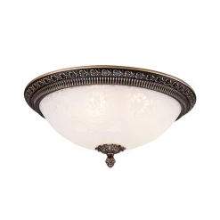 Maytoni loftlampe Pascal, bronze antik Ø 37 cm glas/metal