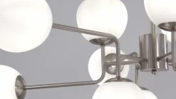 Maytoni lysekrone Erich, nikkelfarvet glas/metal 12 lyskilder.