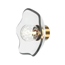 Maytoni Miracle væglampe, Ø 20 cm, messingfarvet, glas