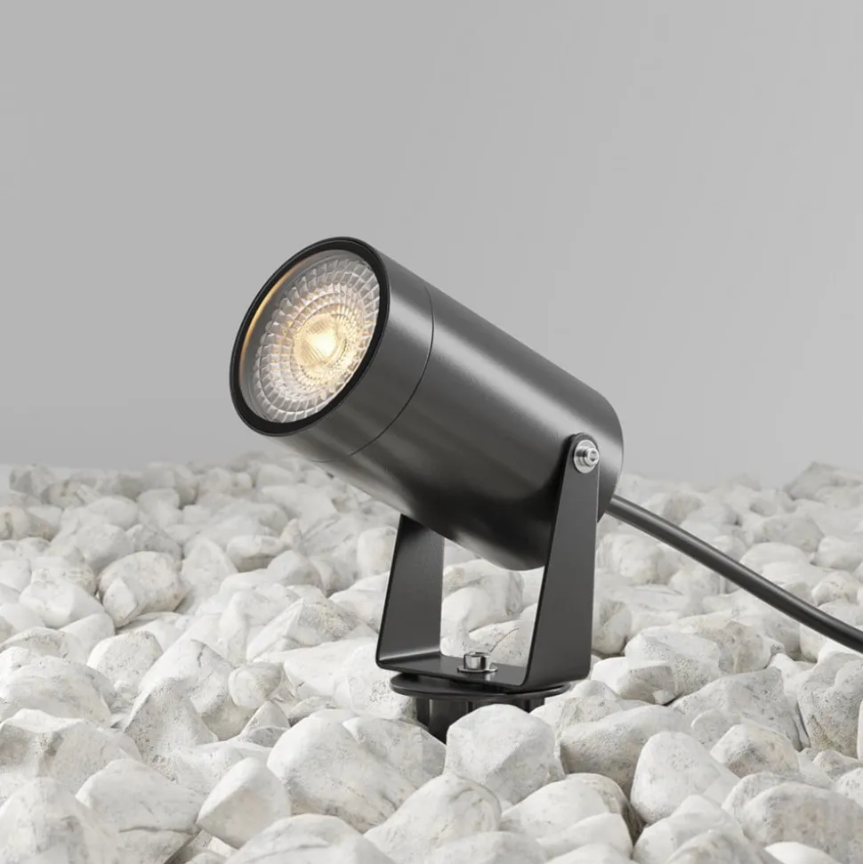 Maytoni Scope spot med jordspyd, sort, aluminium, IP65