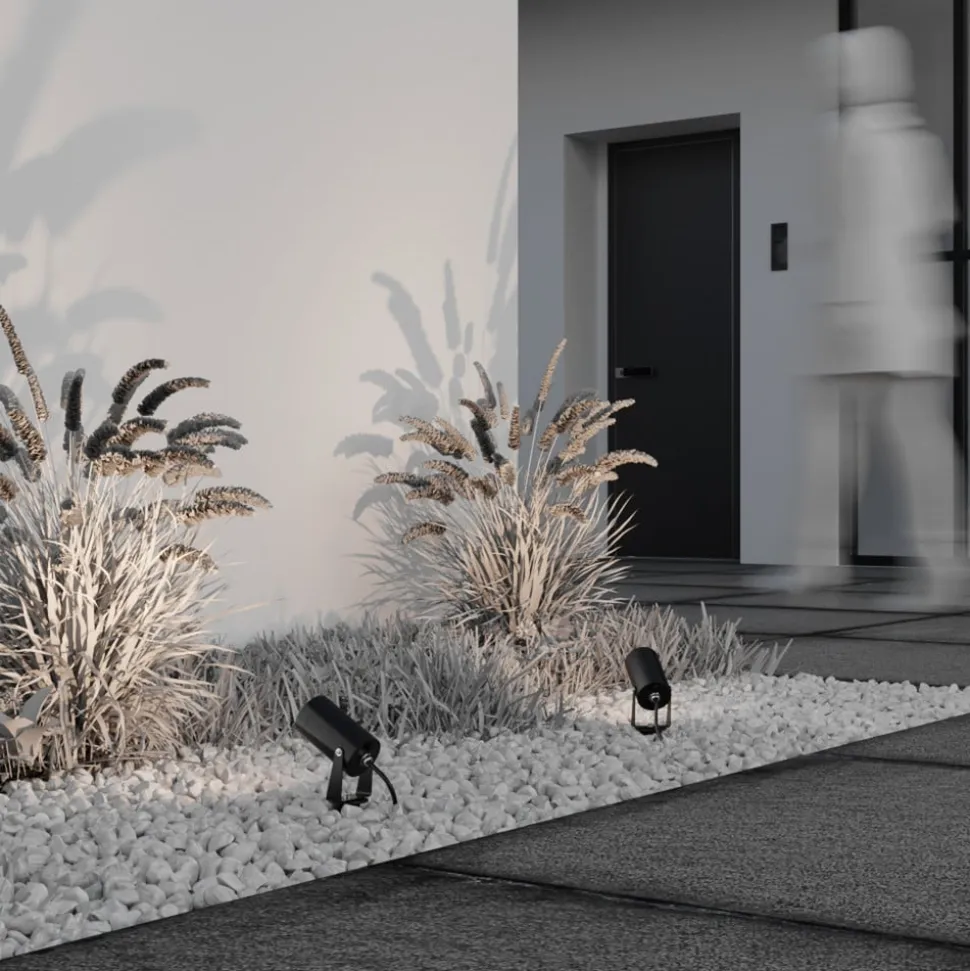 Maytoni Scope spot med jordspyd, sort, aluminium, IP65