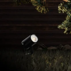 Maytoni Scope spot med jordspyd, sort, aluminium, IP65