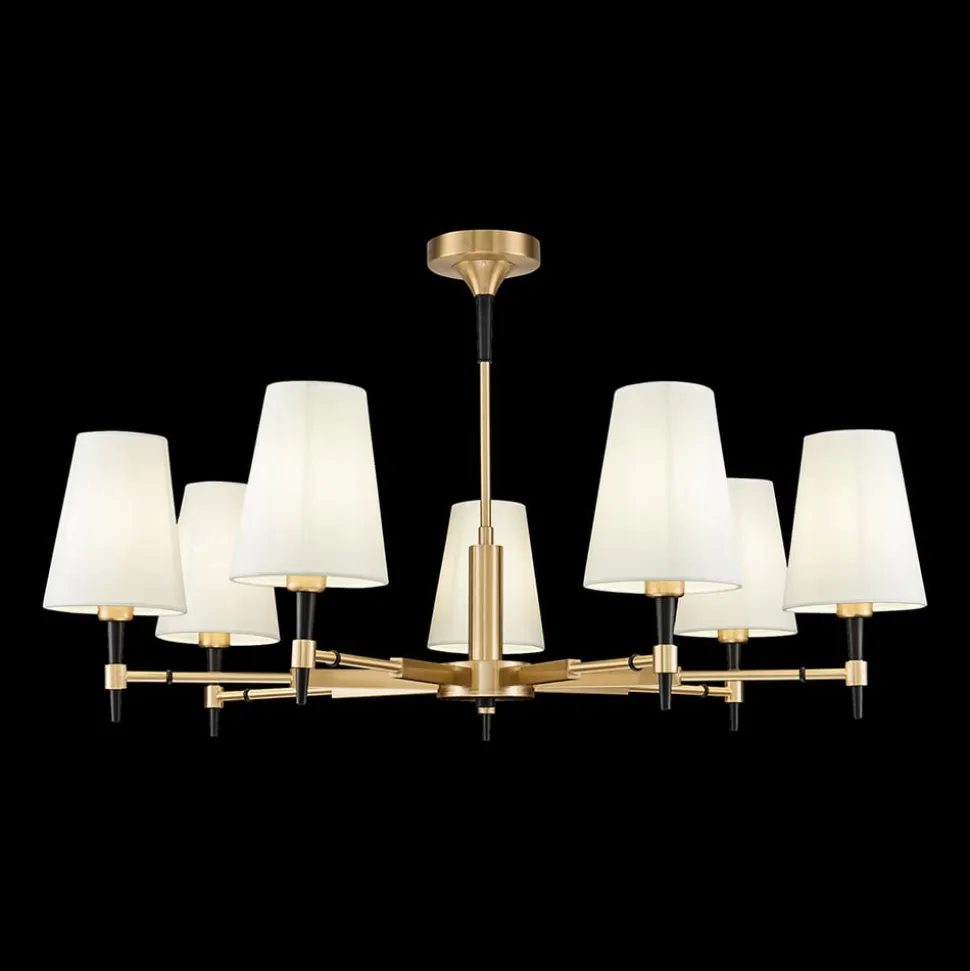 Maytoni Zaragoza lysekrone, 7 lyskilder, stofskærm