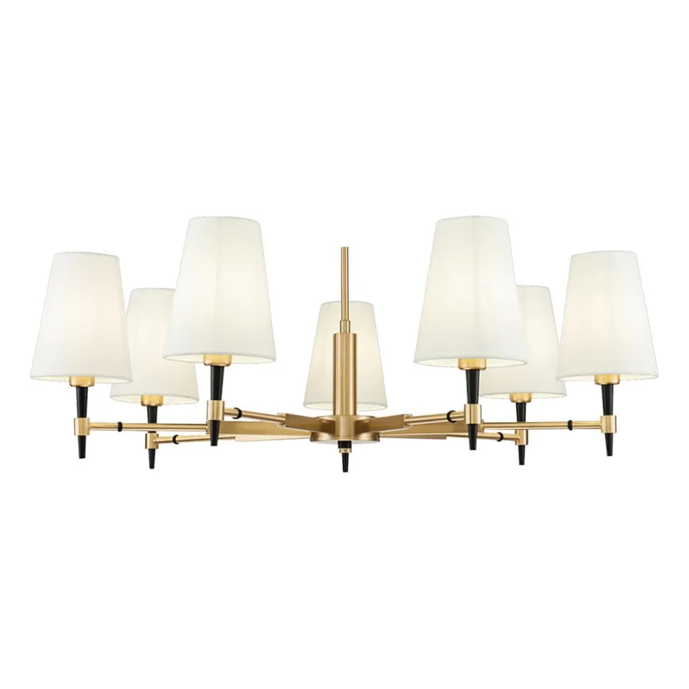 Maytoni Zaragoza lysekrone, 7 lyskilder, stofskærm