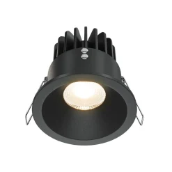 Maytoni Zoom LED-indbygningslampe 930 IP65 rund triac, sort