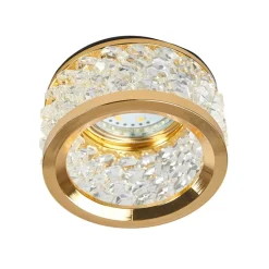 Med krystalpynt - indbygningslampe Iwen, guld