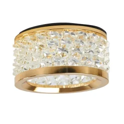 Med krystalpynt - indbygningslampe Iwen, guld