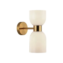 Memory væglampe, glas, bronze/hvid, 2-lys