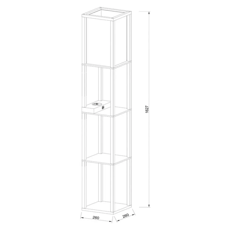 Menno gulvlampe, sort, 162,7 cm, trådløs oplader