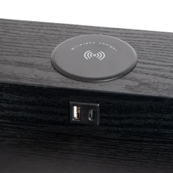 Menno gulvlampe, sort, 162,7 cm, trådløs oplader