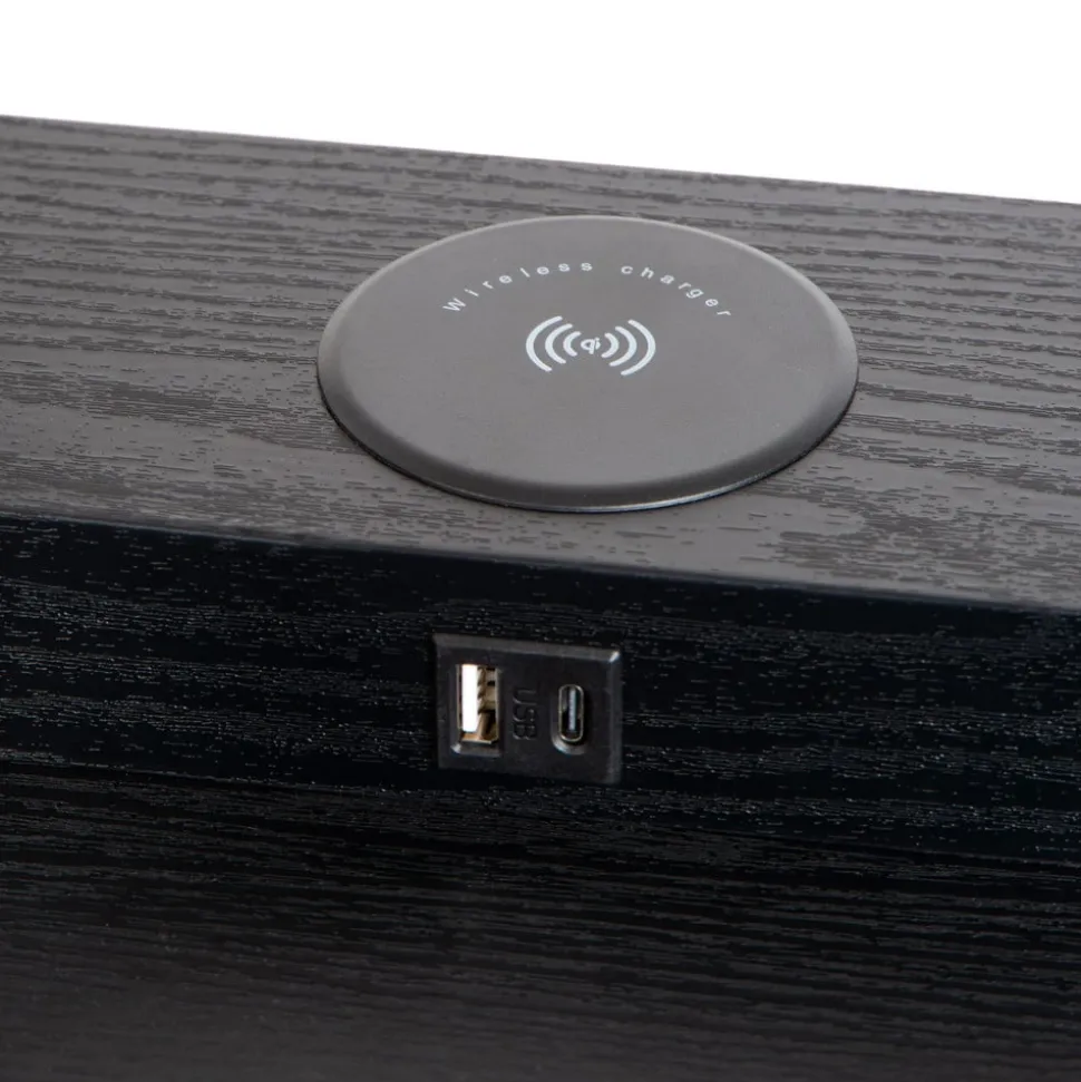 Menno gulvlampe, sort, 162,7 cm, trådløs oplader