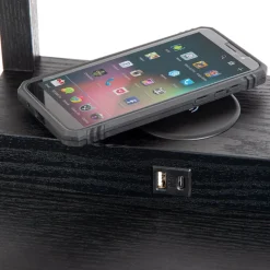 Menno gulvlampe, sort, 162,7 cm, trådløs oplader