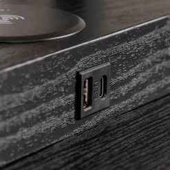 Menno gulvlampe, sort, 162,7 cm, trådløs oplader