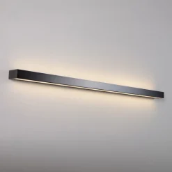 Mera LED-væglampe, bredde 120 cm, sort, 3000K