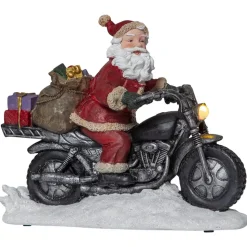 Merryville LED-dekolampe, julemand på motorcykel