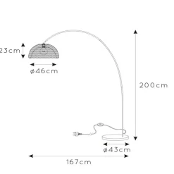 Mesh gulvlampe, sort, buelampe