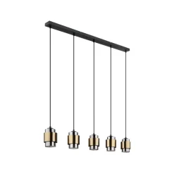 Milley hængelampe, længde 105 cm, messingfarvet, 5 lyskilder.