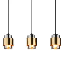 Milley hængelampe, længde 105 cm, messingfarvet, 5 lyskilder.