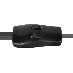 Mina gulvlampe, sort/brun, højde 168 cm, metal/træ