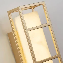 Mirage LED-væglampe, højde 25 cm, guld, stål, IP44